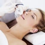 beautiful woman having botox injection